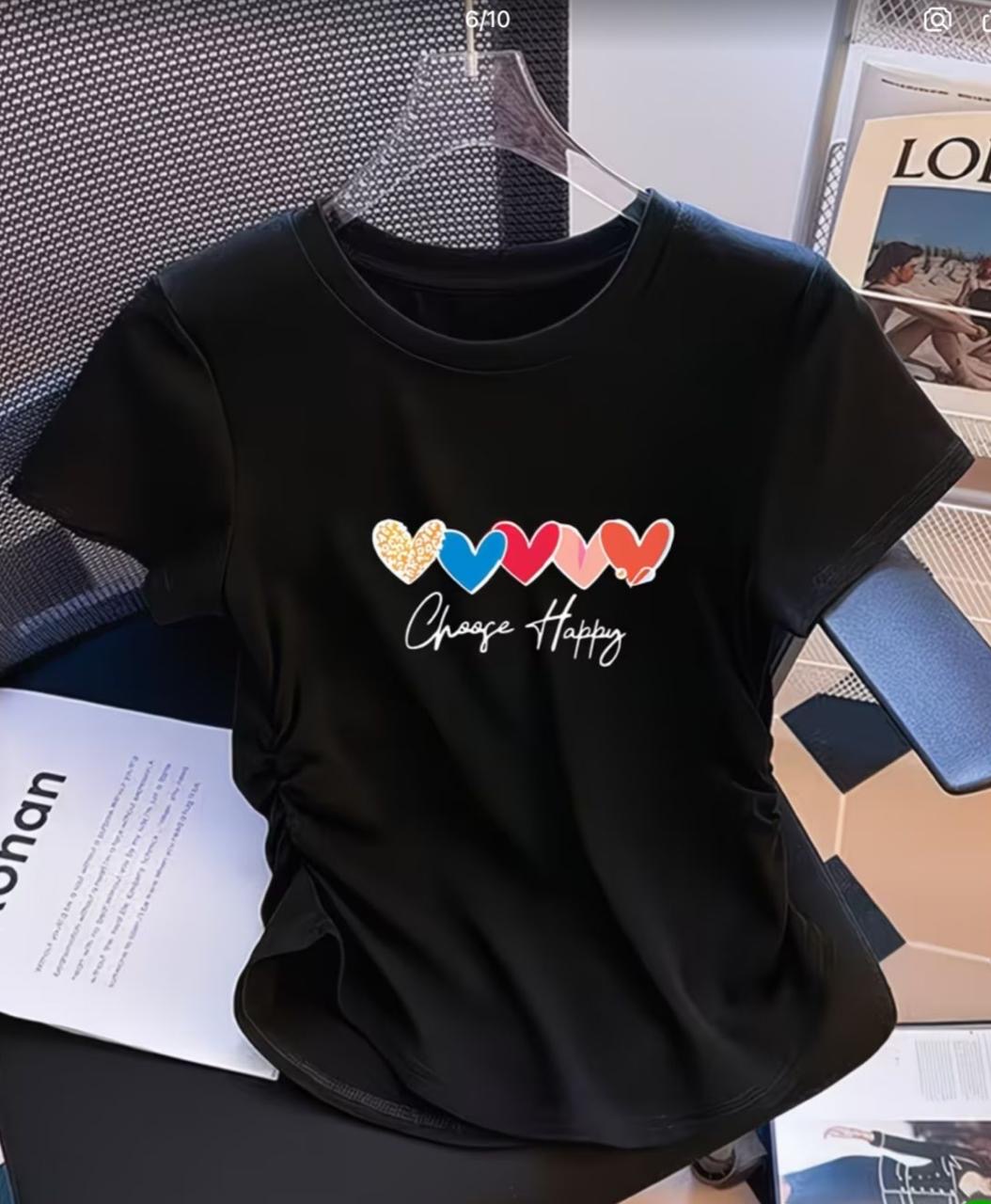 Blusa negra con resorte 