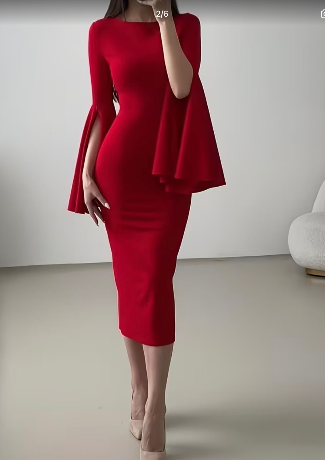 Vestido elegante ajustado con mangas 