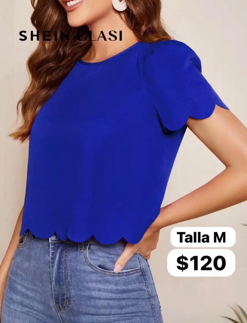 Blusa con mangas azul 