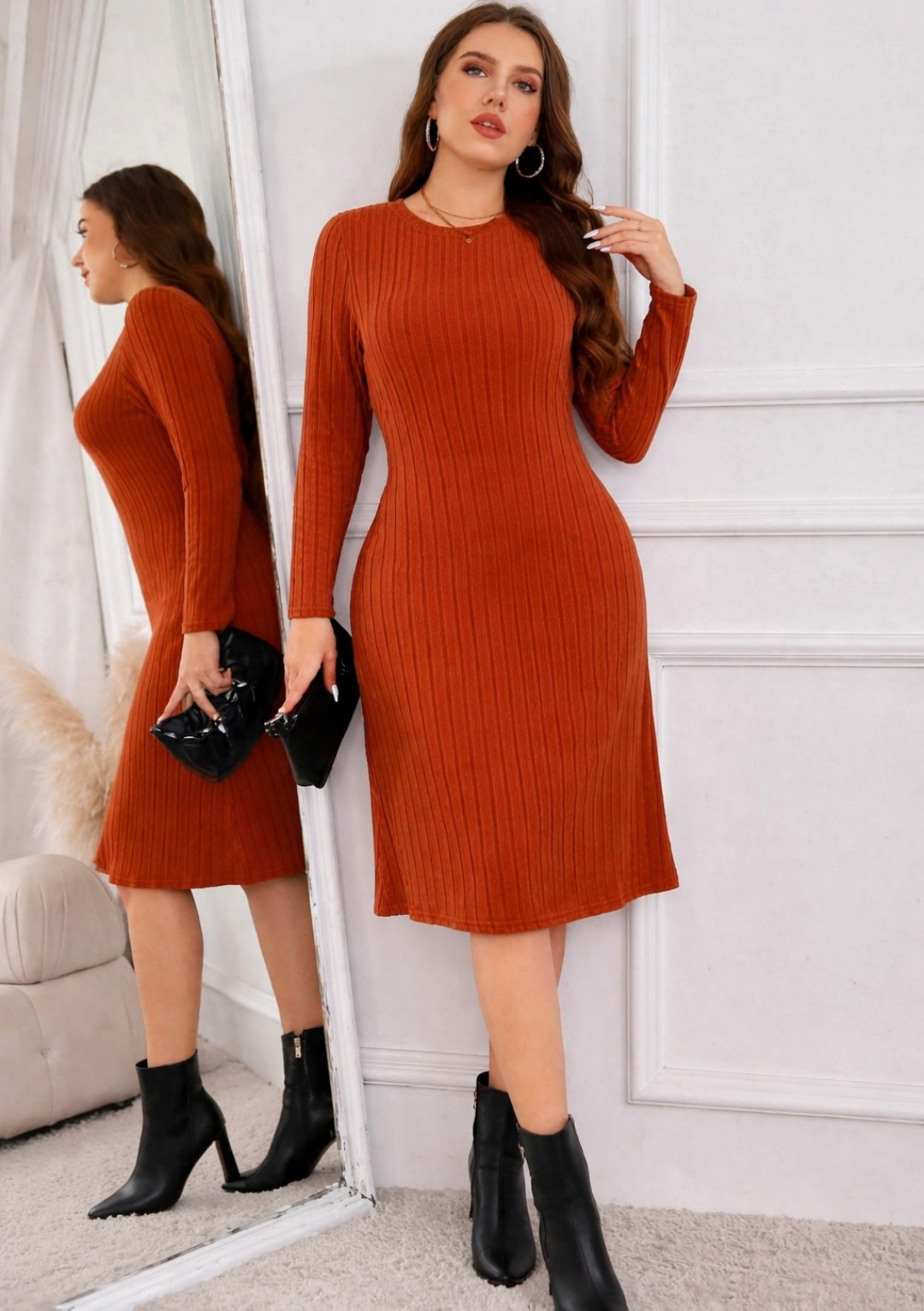 Vestido elegante de manga larga 
