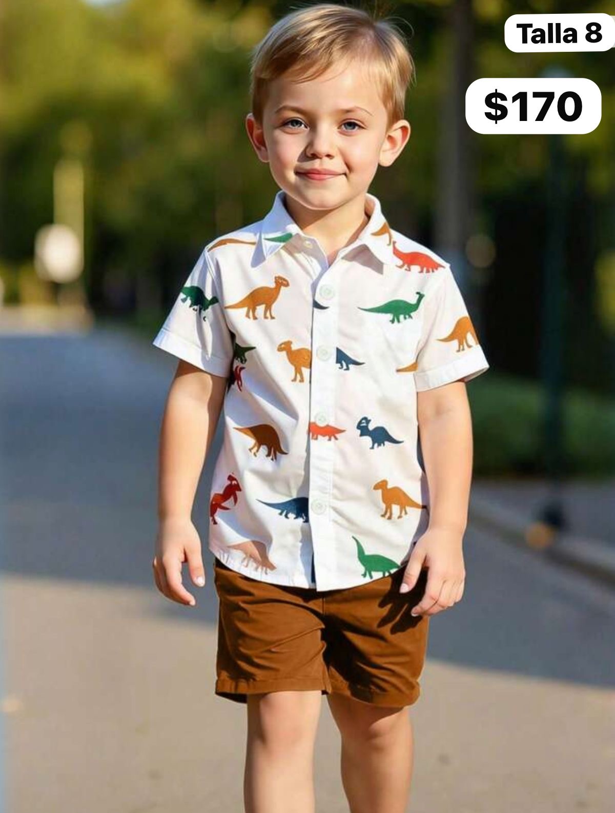Conjunto café de camisa y short 