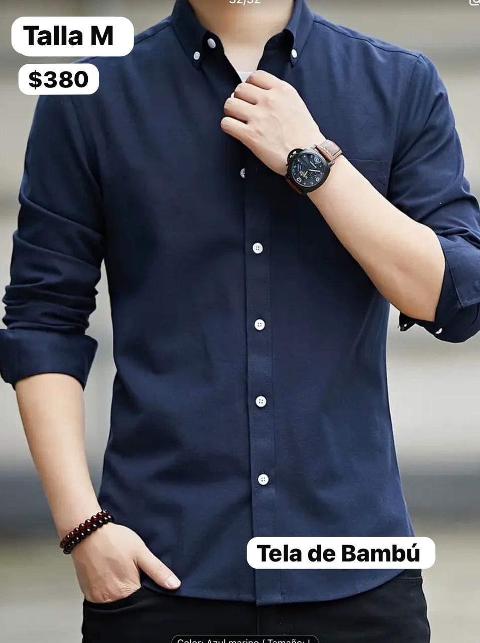 Camisa manga larga azul