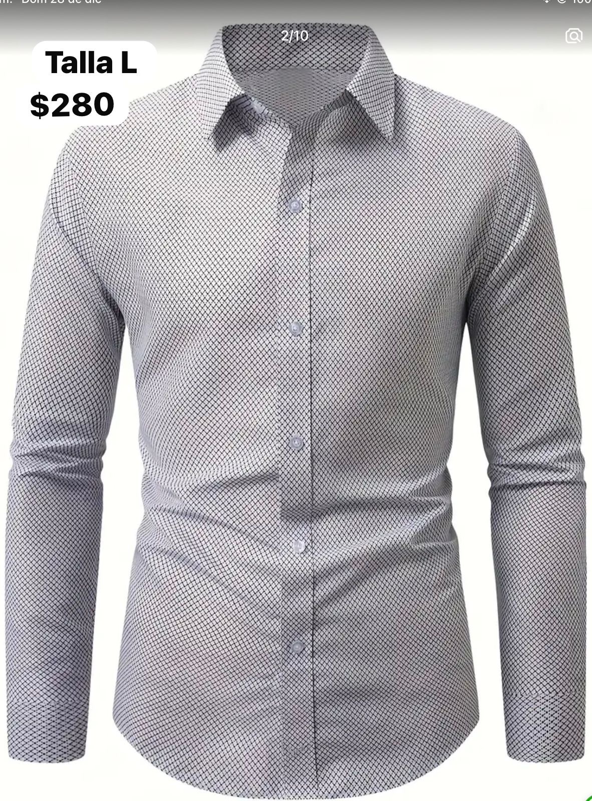 Camisa blanca con cuadros azules 