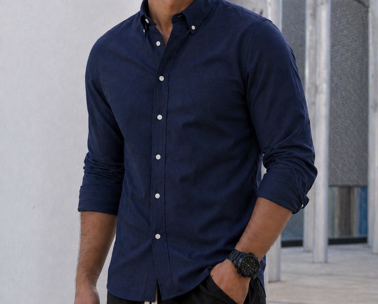 Camisa azul mañana larga 