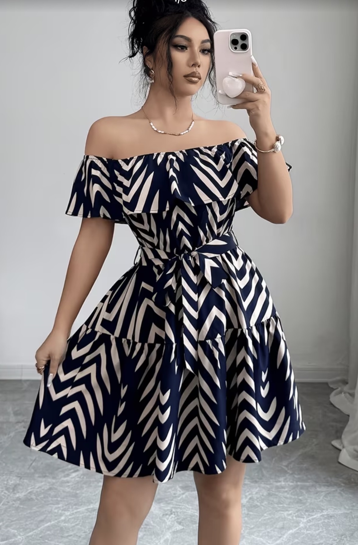 Vestido azul beige 