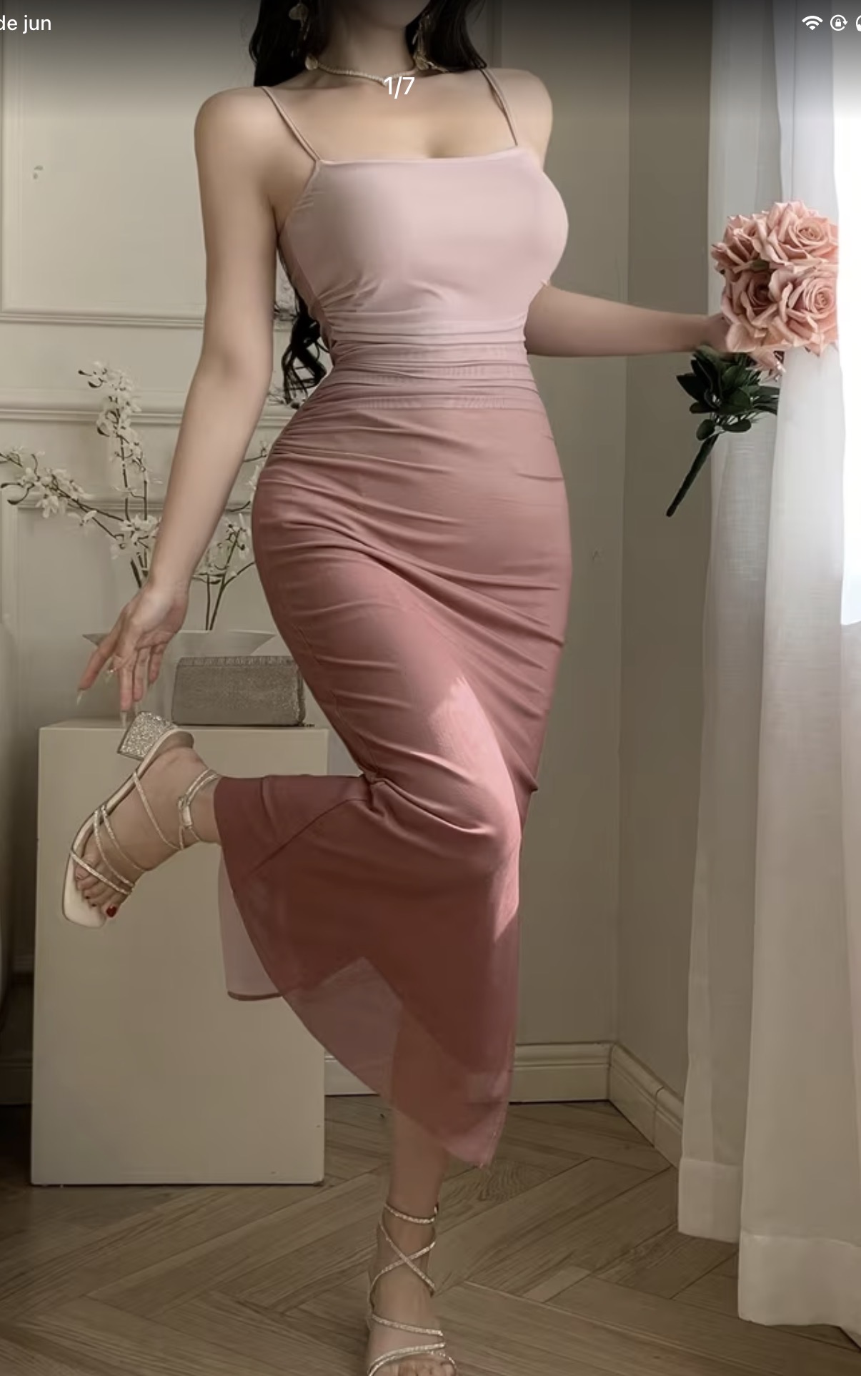Vestido rosa degrado 