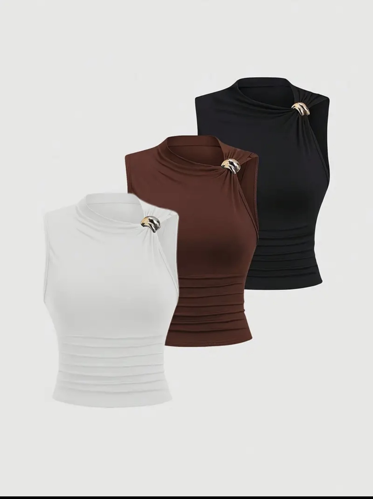 Blusa elegante con detalle de anillo, precio c/u