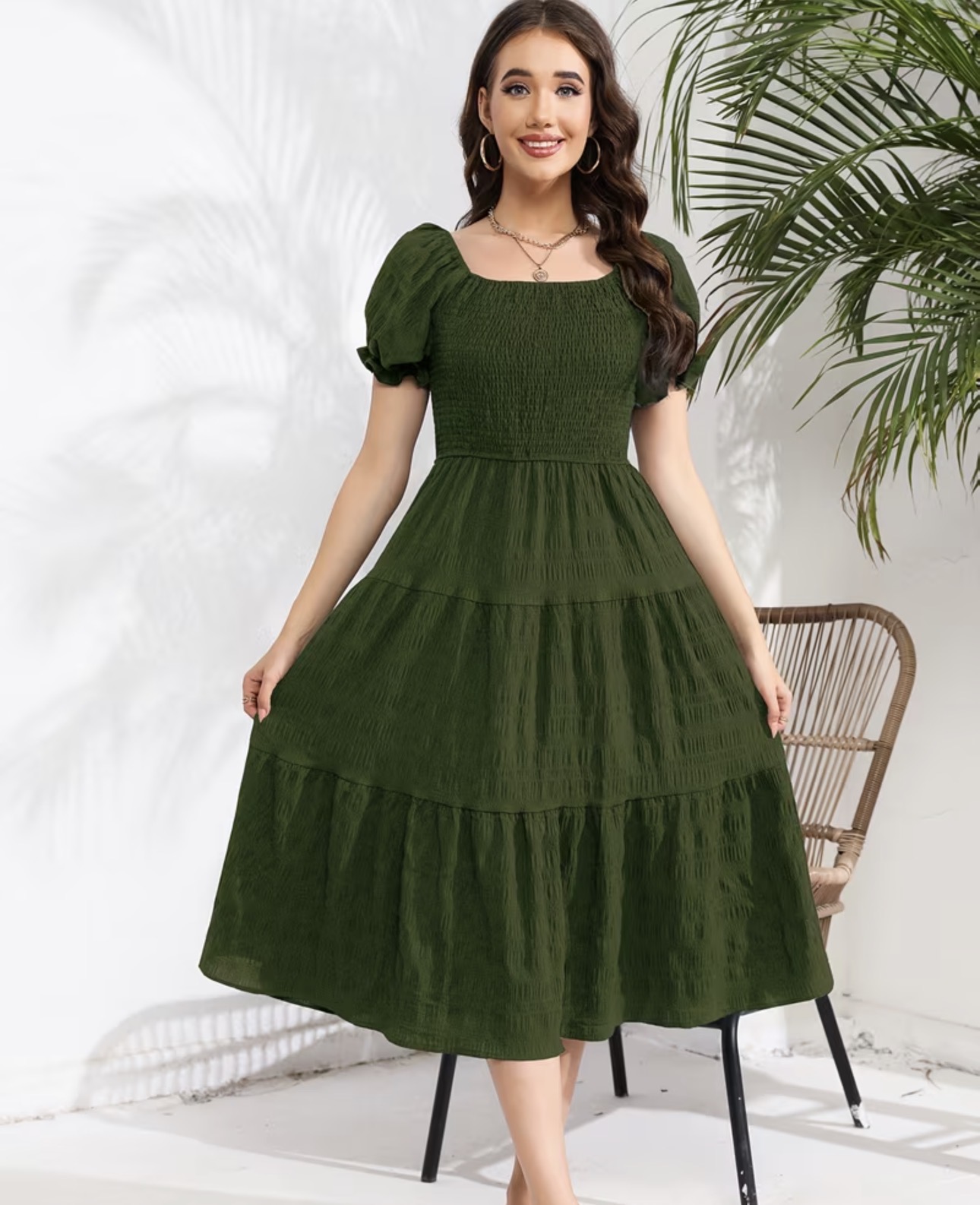 Vestido verde olivo 