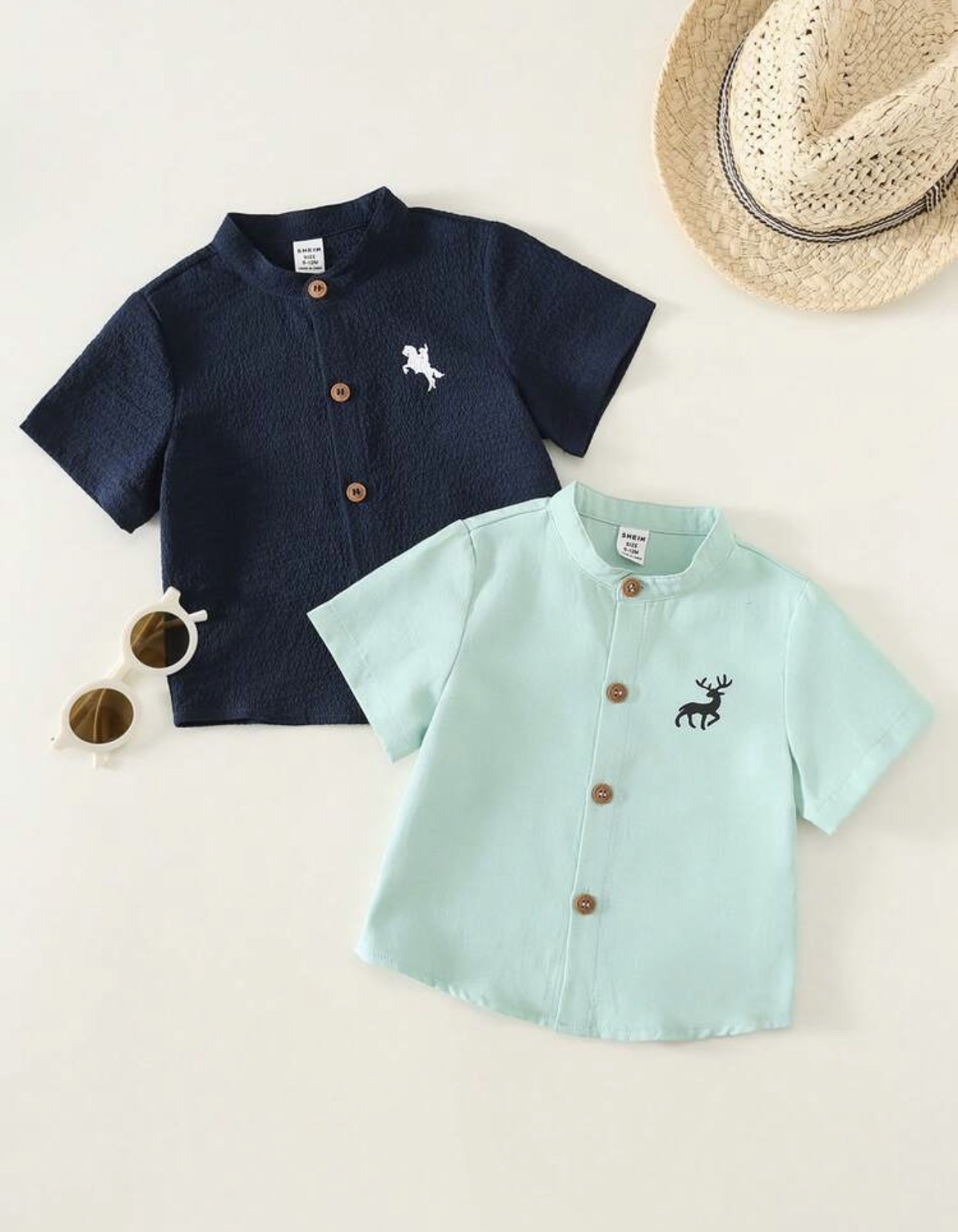 Camisa botón niño 2 colores 