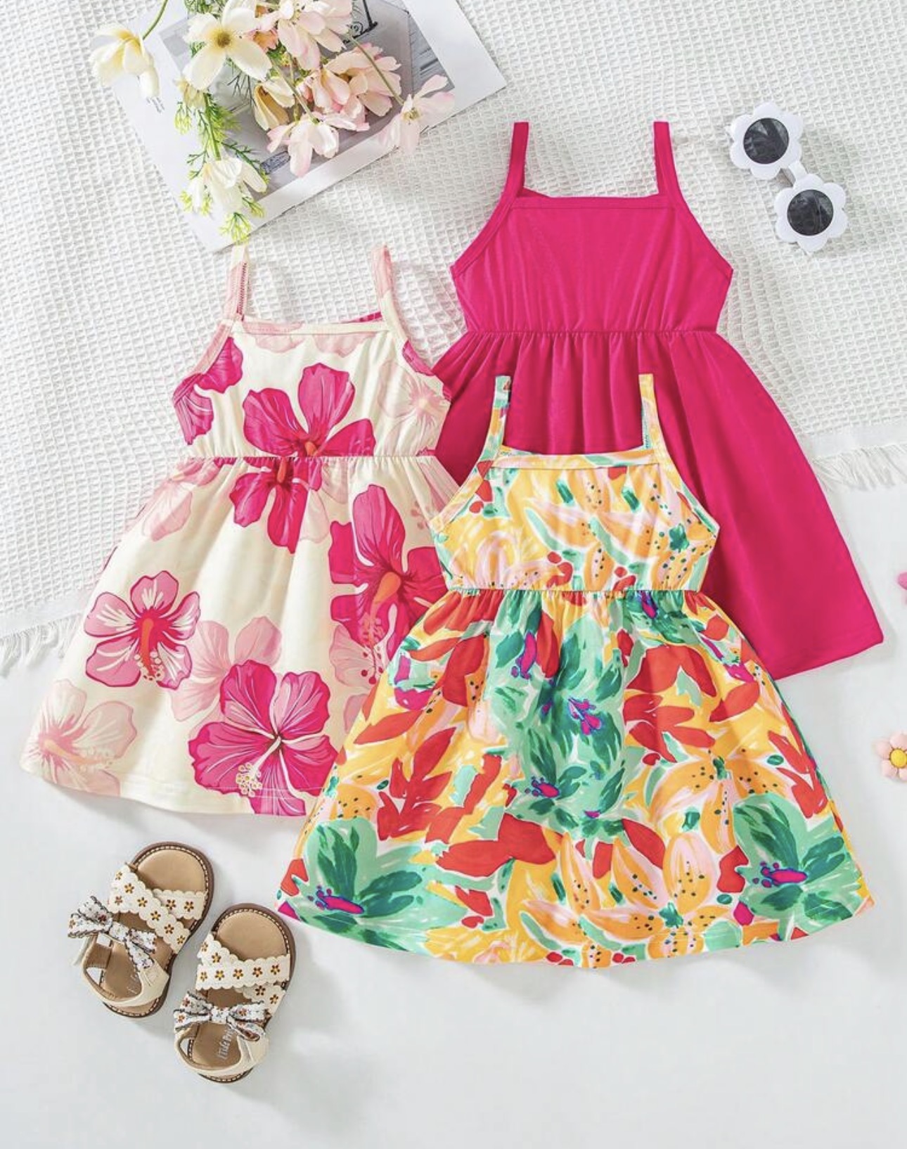 Vestidos estampados niña 3 colores 